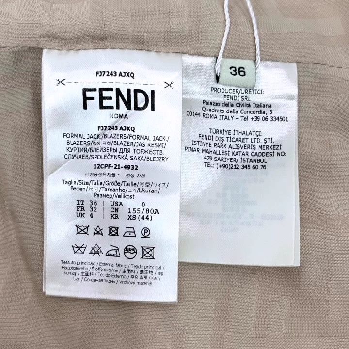Fendi Fendi Beige Collared Belted Blazer Coat Size US XS / EU 42 / 0 - 7 Thumbnail