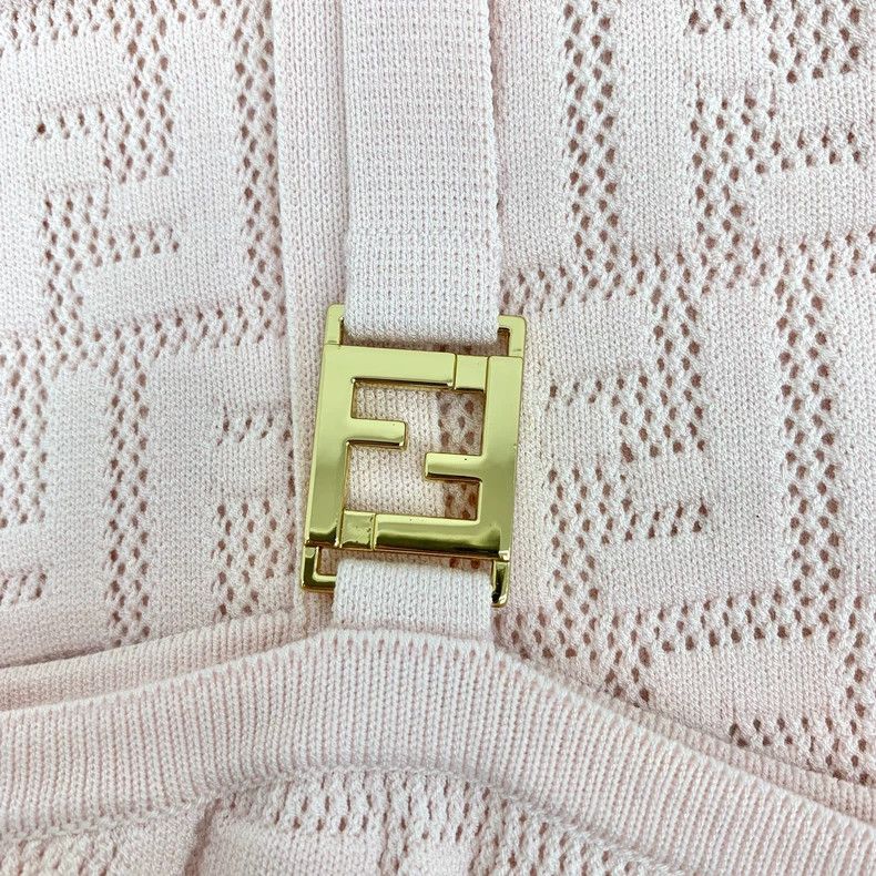 Fendi Fendi Pink Logo Knit Sling Dress Size US M / EU 48-50 / 2 - 6 Thumbnail