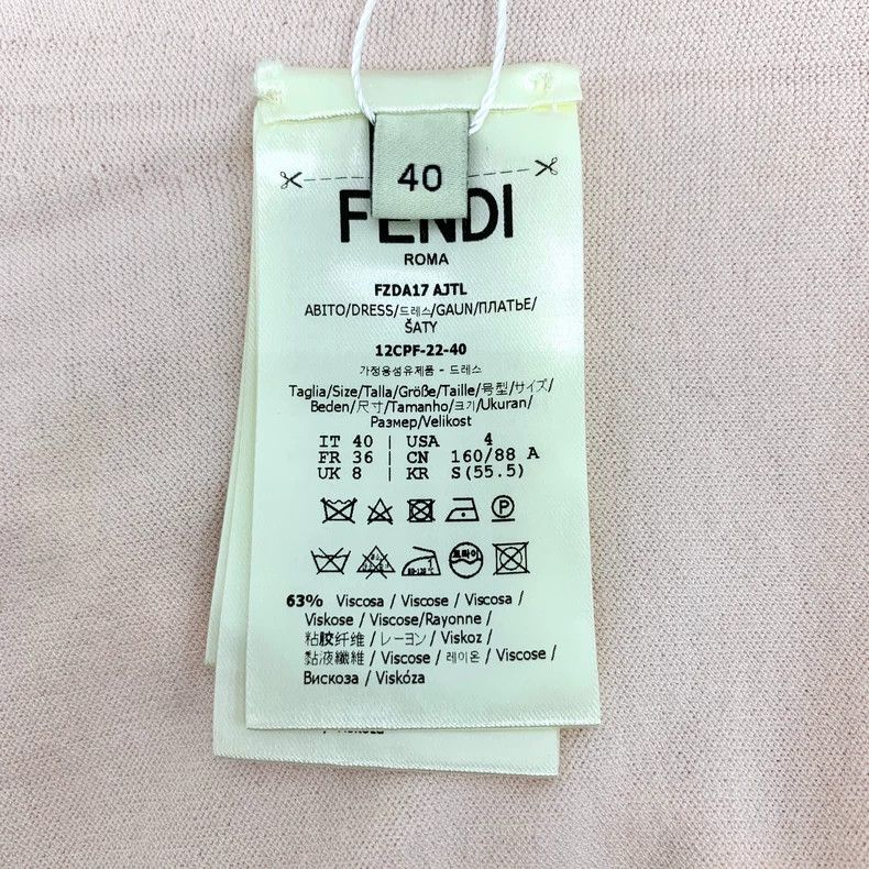 Fendi Fendi Pink Logo Knit Sling Dress Size US M / EU 48-50 / 2 - 8 Thumbnail