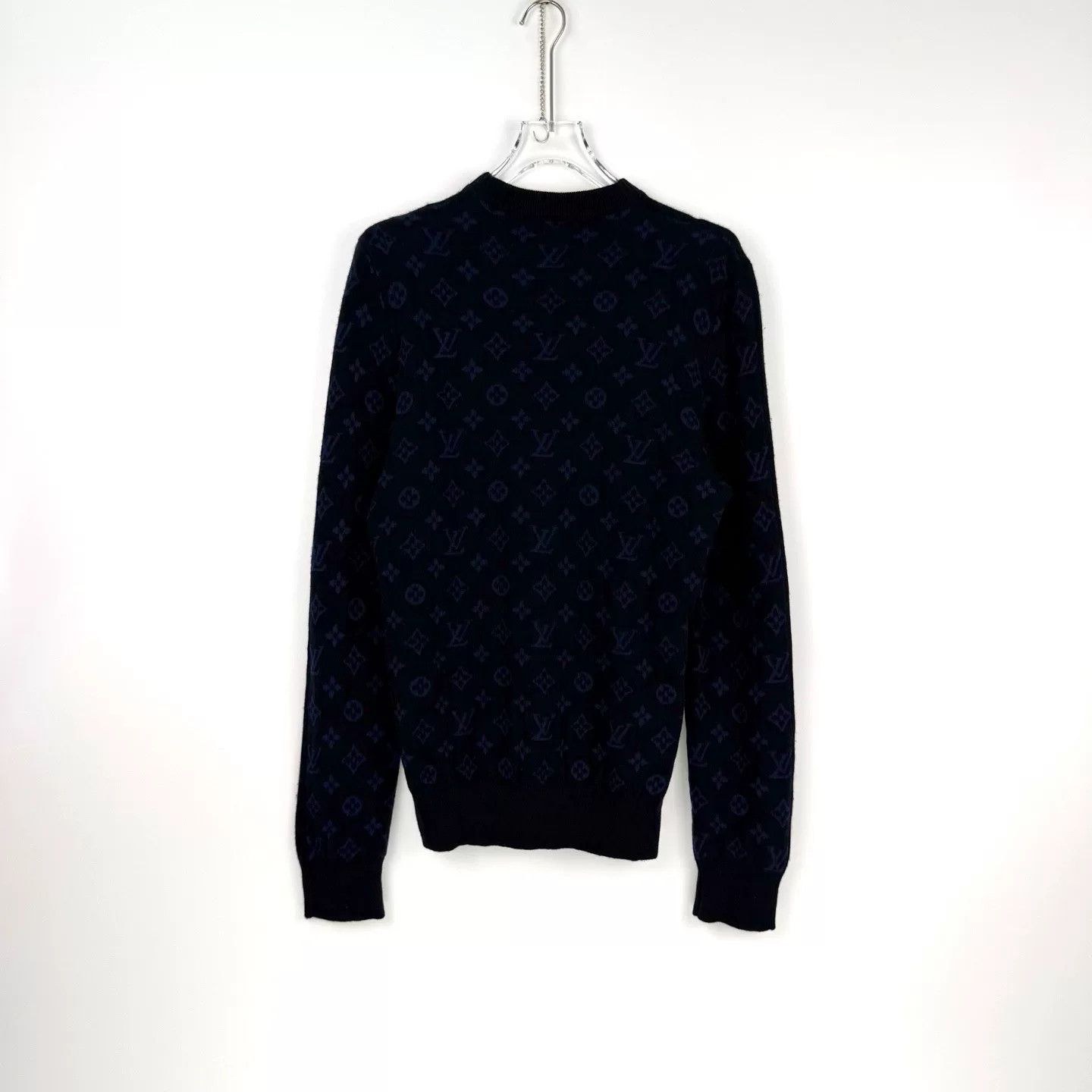 Louis Vuitton LV Blue Cashmere Sweater Back Logo 4L Size US L / EU 52-54 / 3 - 4 Thumbnail