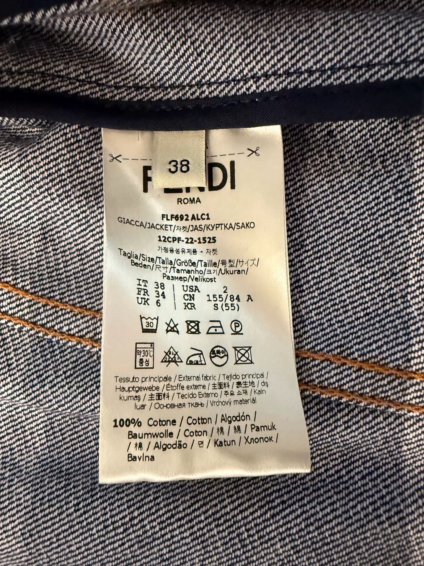 Fendi fendi blue denim jacket with tag Size US S / EU 44-46 / 1 - 4 Thumbnail