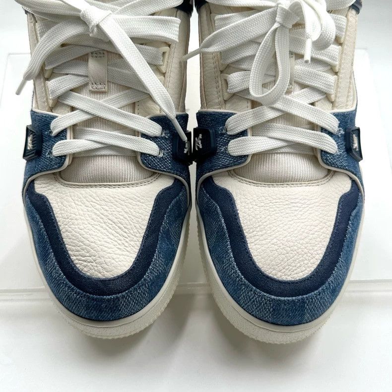Louis Vuitton Louis Vuitton LV Trainer White Blue Sneakers Size US 10.5 / EU 43-44 - 6 Thumbnail