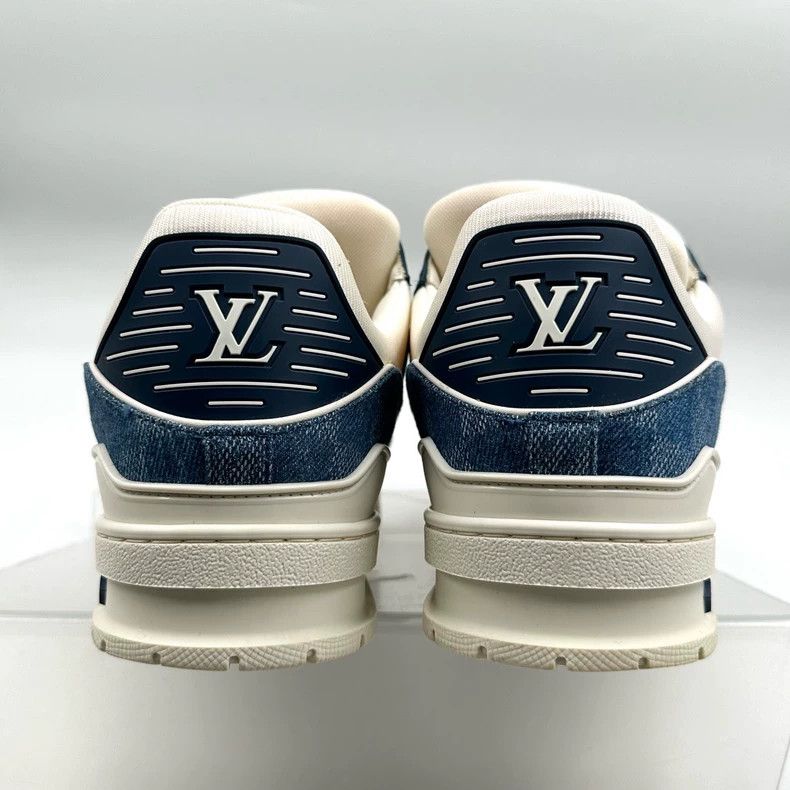 Louis Vuitton Louis Vuitton LV Trainer White Blue Sneakers Size US 10.5 / EU 43-44 - 4 Thumbnail