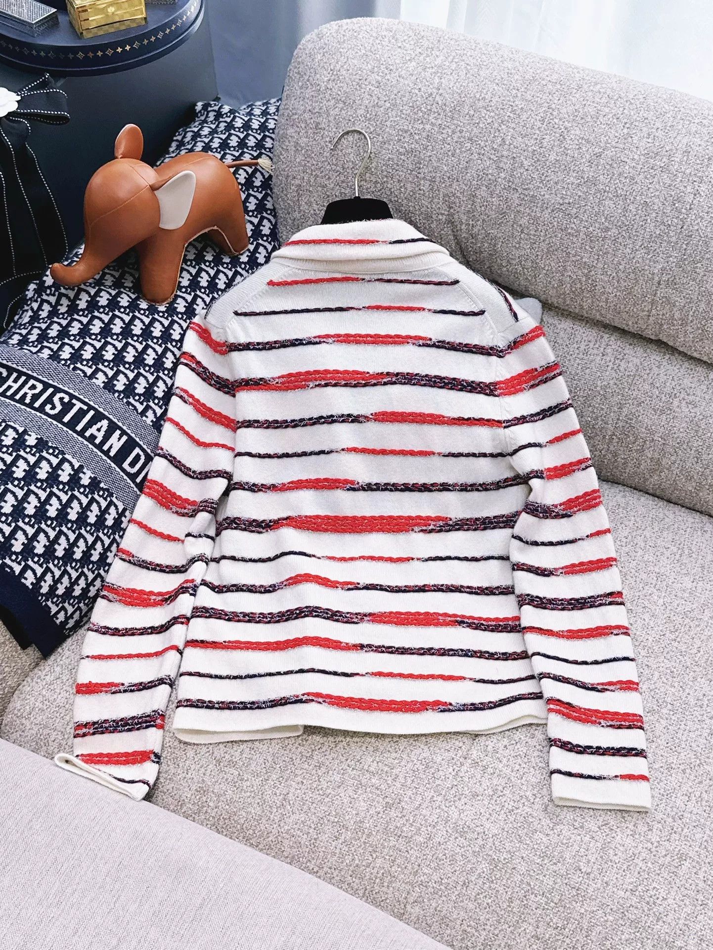 Chanel Chanel 20S Striped Knit Cardigan Size US M / EU 48-50 / 2 - 2 Thumbnail