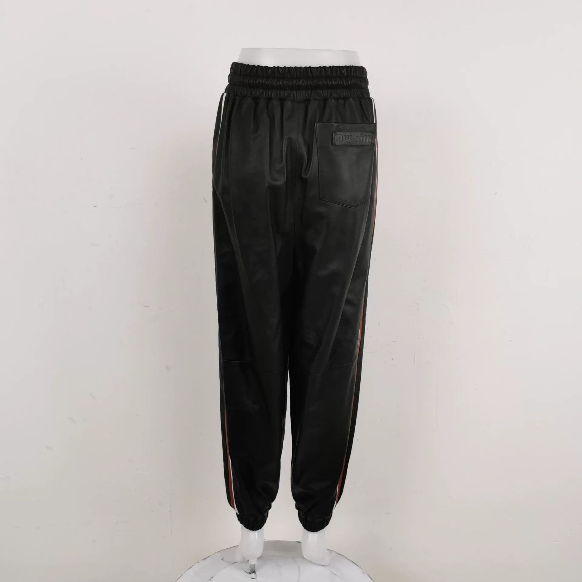 Miu Miu miu miu leather casual pants with stripes Size US 38 / EU 54 - 2 Thumbnail