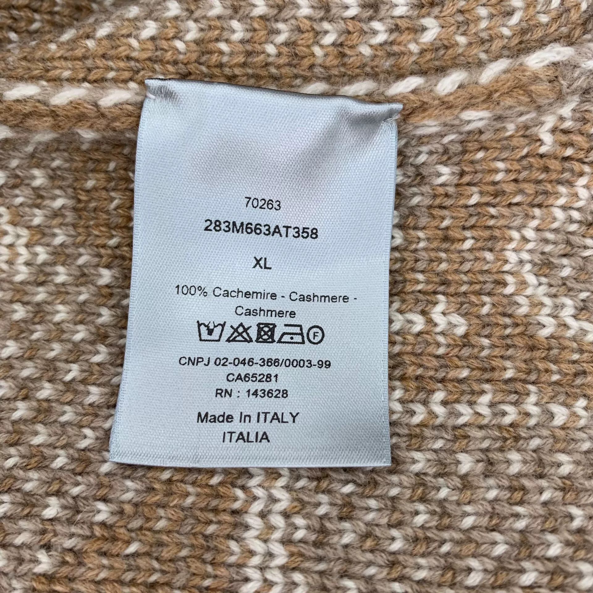 Dior brown logo printed cashmere knit sweater Size US XL / EU 56 / 4 - 7 Thumbnail