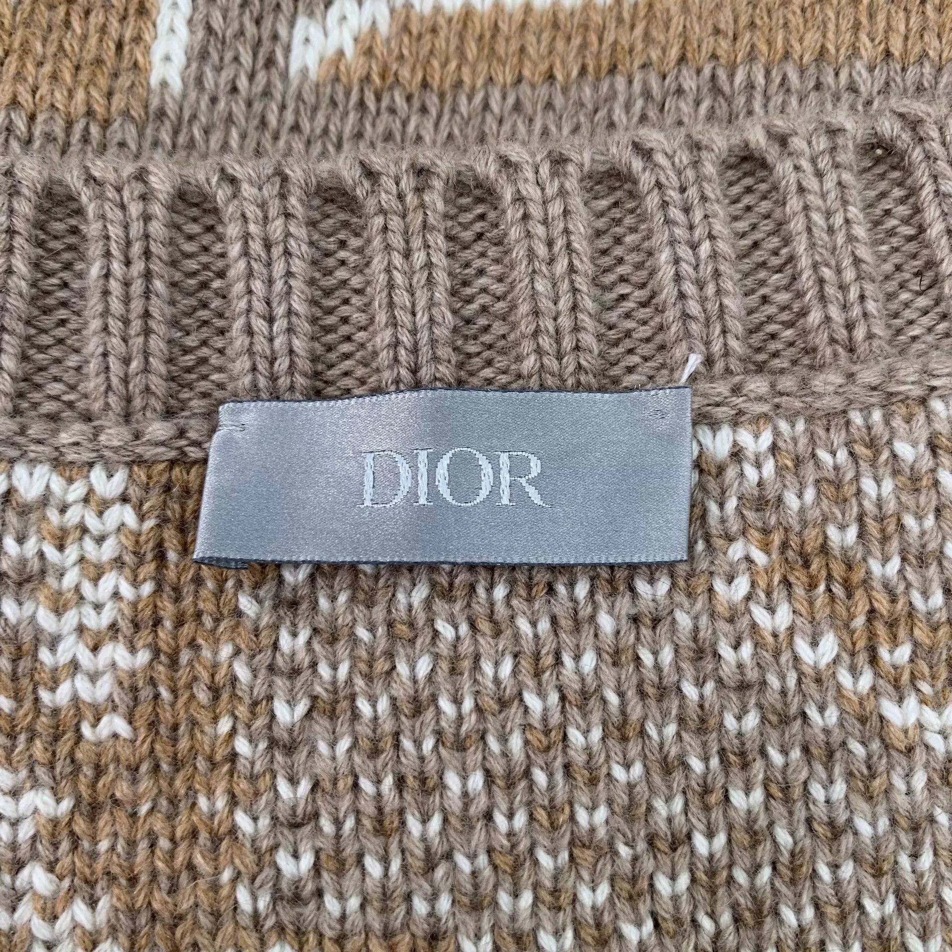 Dior brown logo printed cashmere knit sweater Size US XL / EU 56 / 4 - 5 Thumbnail