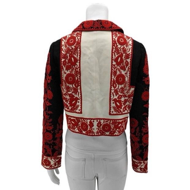 Valentino Valentino Red Lace Embroidery Jacket Size US S / EU 44-46 / 1 - 2 Thumbnail