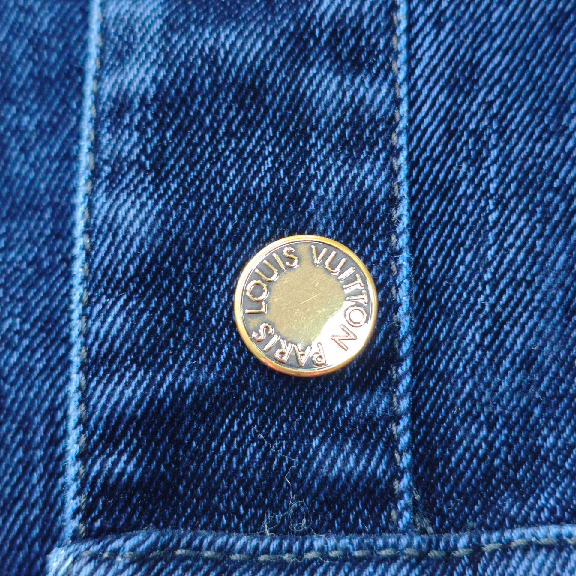 Louis Vuitton LV Washed Blue Denim Jacket Gold Button Size US XL / EU 56 / 4 - 7 Thumbnail