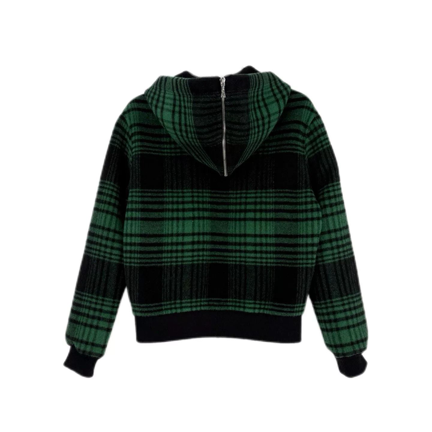 Louis Vuitton Green Plaid Wool Hooded Jacket Size US XS / EU 42 / 0 - 2 Thumbnail