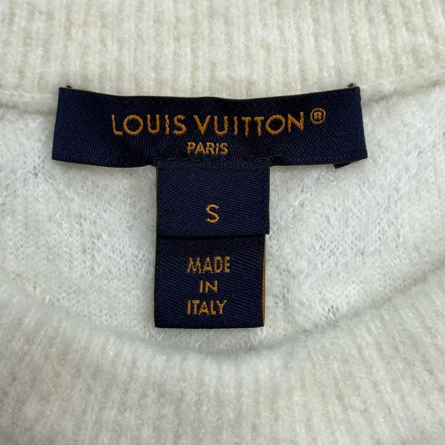 Louis Vuitton Louis Vuitton White Logo Wool Sweater Size US S / EU 44-46 / 1 - 5 Thumbnail