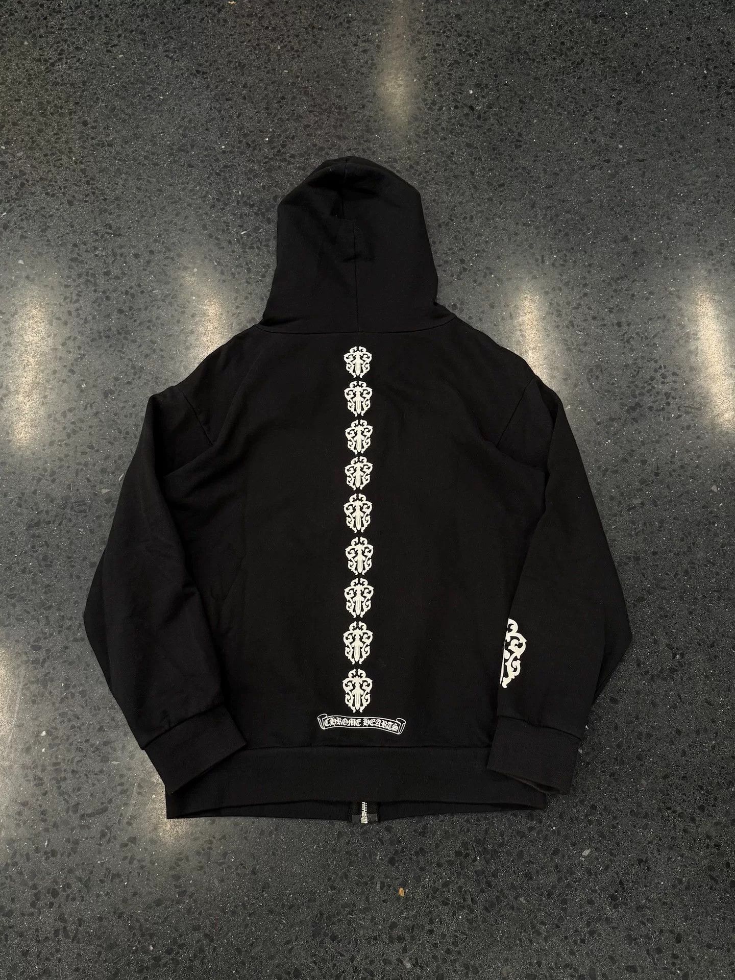 Chrome Hearts Chrome Hearts Black Zip Hoodie with Sword Prints Size US M / EU 48-50 / 2 - 2 Thumbnail