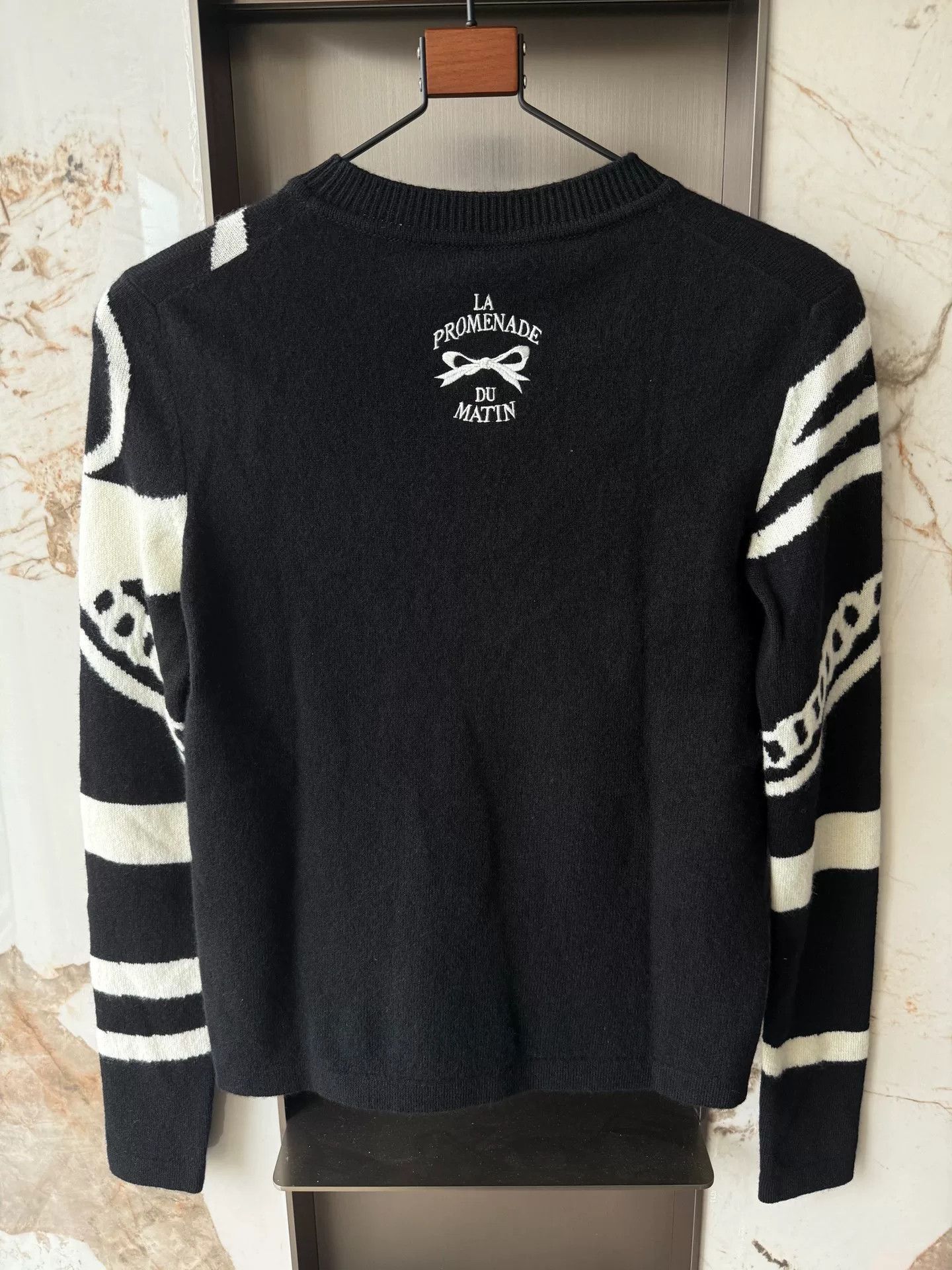 Hermes Hermes Black White Chain Knit Sweater Size US S / EU 44-46 / 1 - 2 Thumbnail
