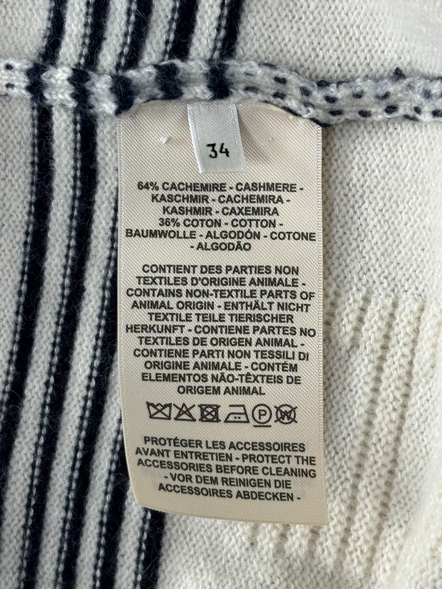 Hermes Hermes Long Knit Cardigan White Black Stripe Size US S / EU 44-46 / 1 - 3 Thumbnail