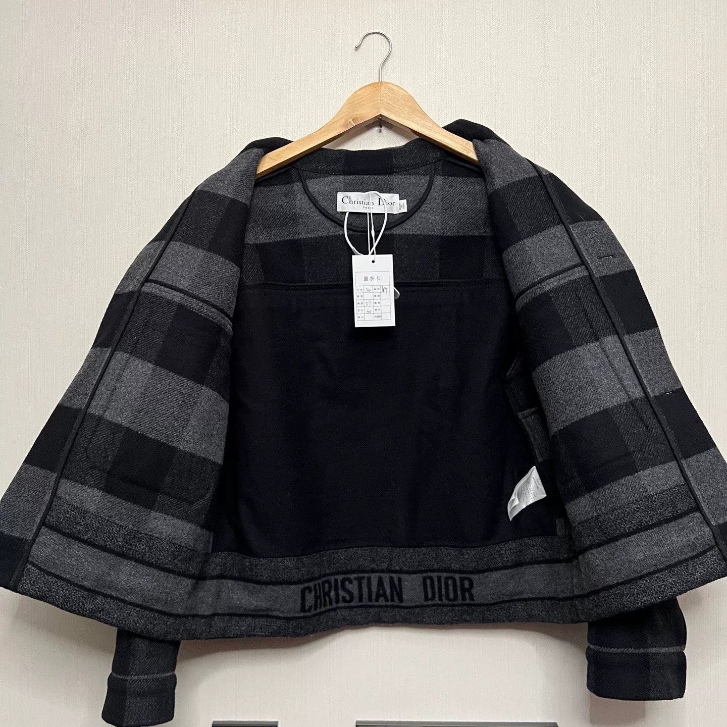 Dior Dior Wool Black Gray Plaid Coat Size US M / EU 48-50 / 2 - 3 Thumbnail