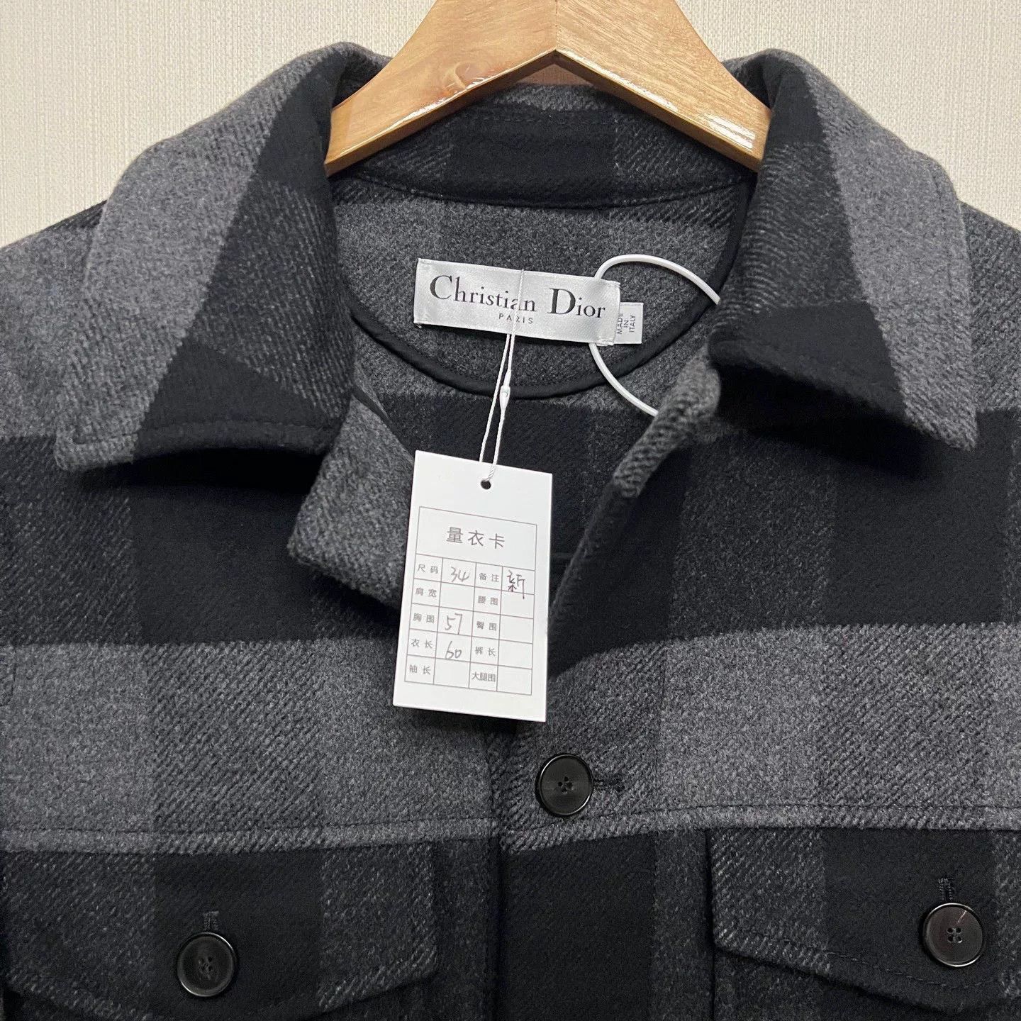Dior Dior Wool Black Gray Plaid Coat Size US M / EU 48-50 / 2 - 5 Thumbnail