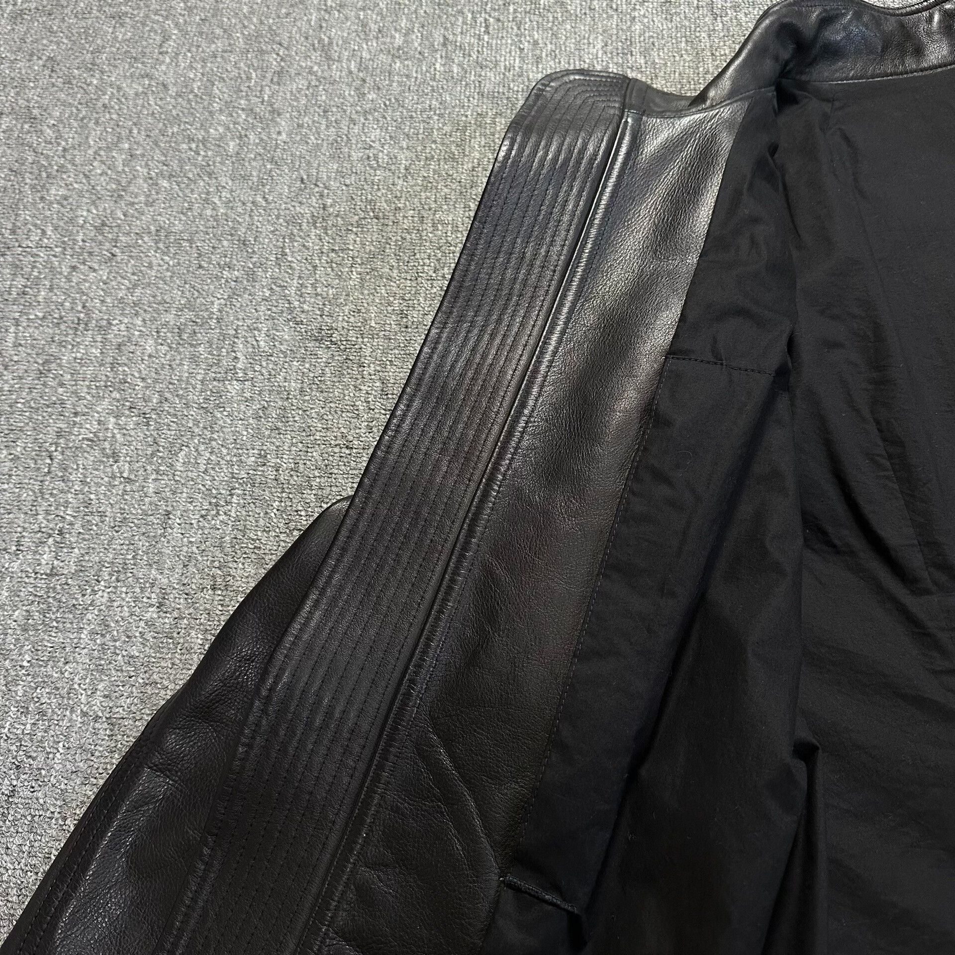 Rick Owens black leather jacket by rick owens Size US XXL / EU 58 / 5 - 8 Thumbnail