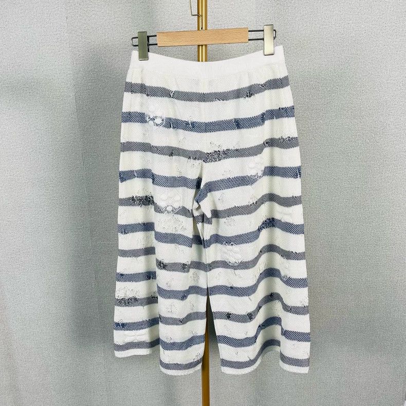 Chanel Chanel Camellia Stripe Wide-Leg Pants Size US 38 / EU 54 - 2 Thumbnail