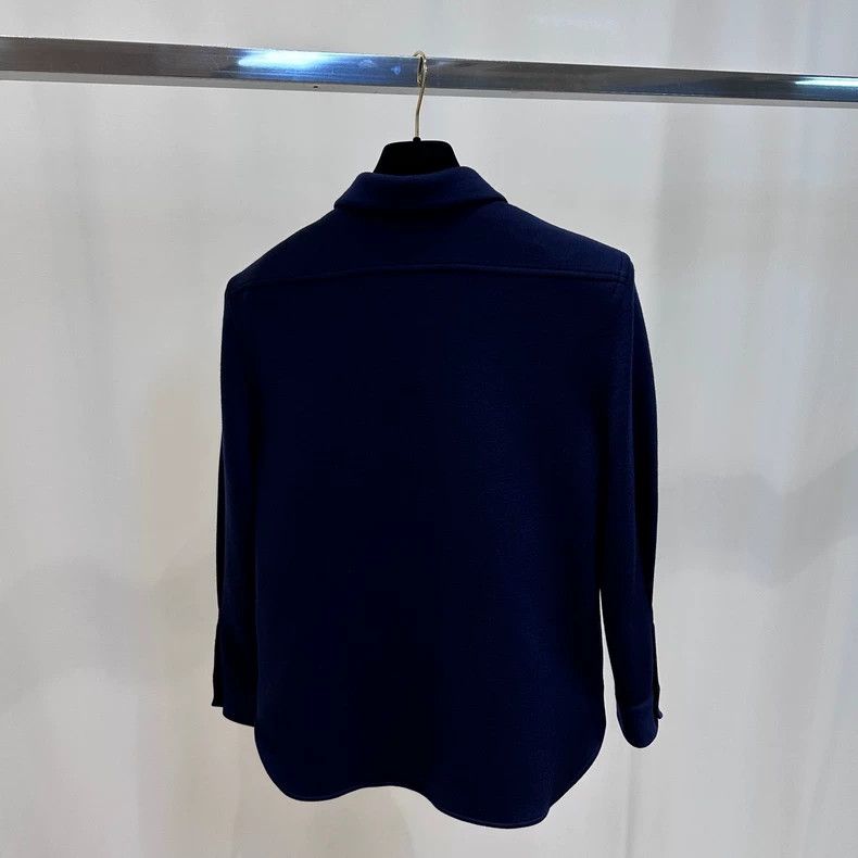 Saint Laurent Paris Saint Laurent Navy Shirt Jacket Gold Logo Size US M / EU 48-50 / 2 - 4 Thumbnail