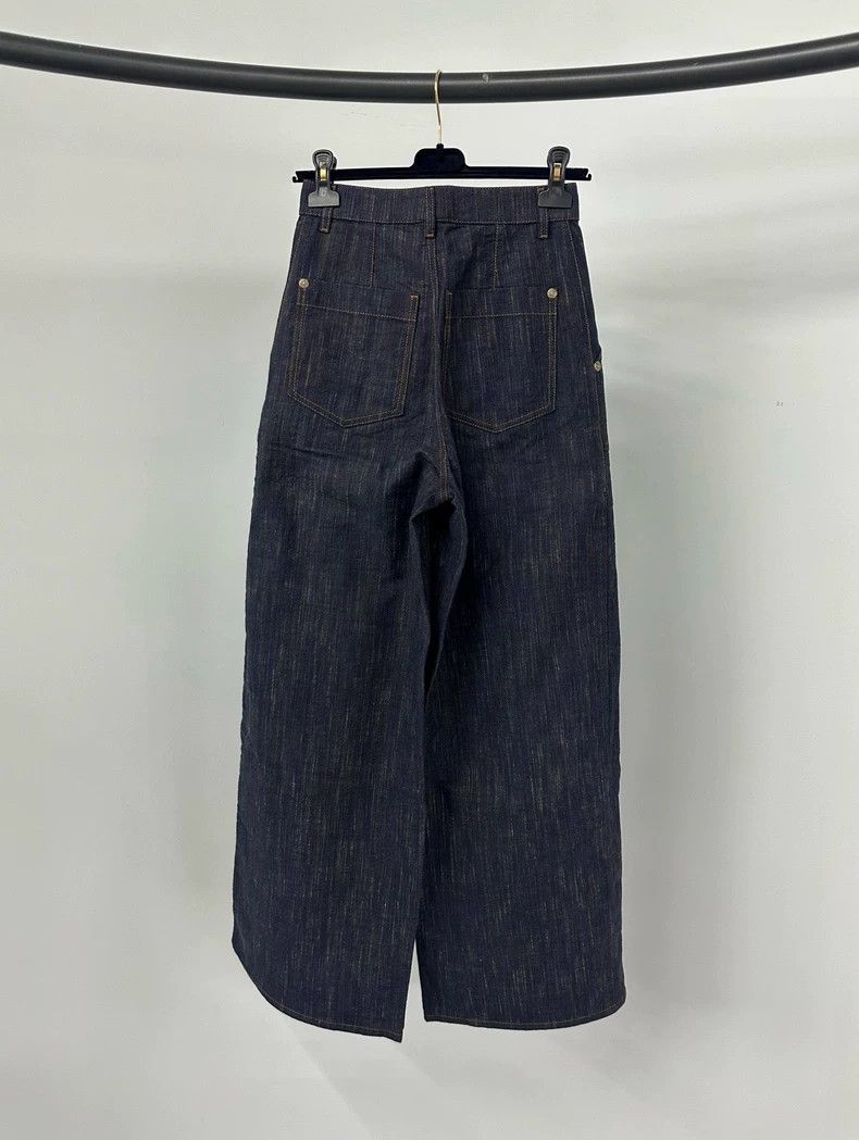 Chanel Chanel Dark Blue Denim Wide-Leg Pants Size US 34 / EU 50 - 2 Thumbnail