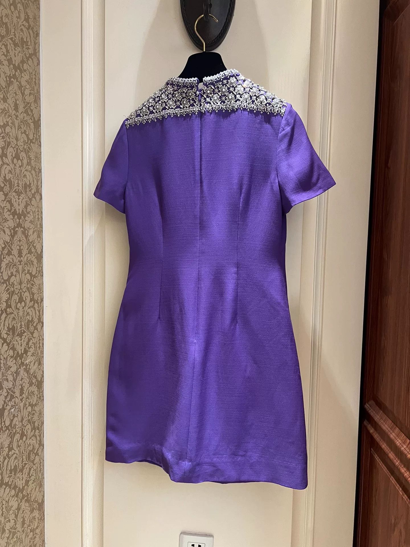 Valentino Valentino Purple Short-Sleeve Dress Size US M / EU 48-50 / 2 - 2 Thumbnail