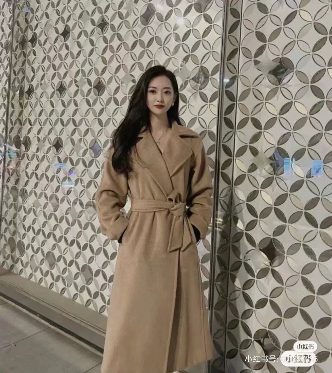 Max Mara MaxMara Manuela Classic Waterwave Camel Coat Size US L / EU 52-54 / 3 - 9 Thumbnail