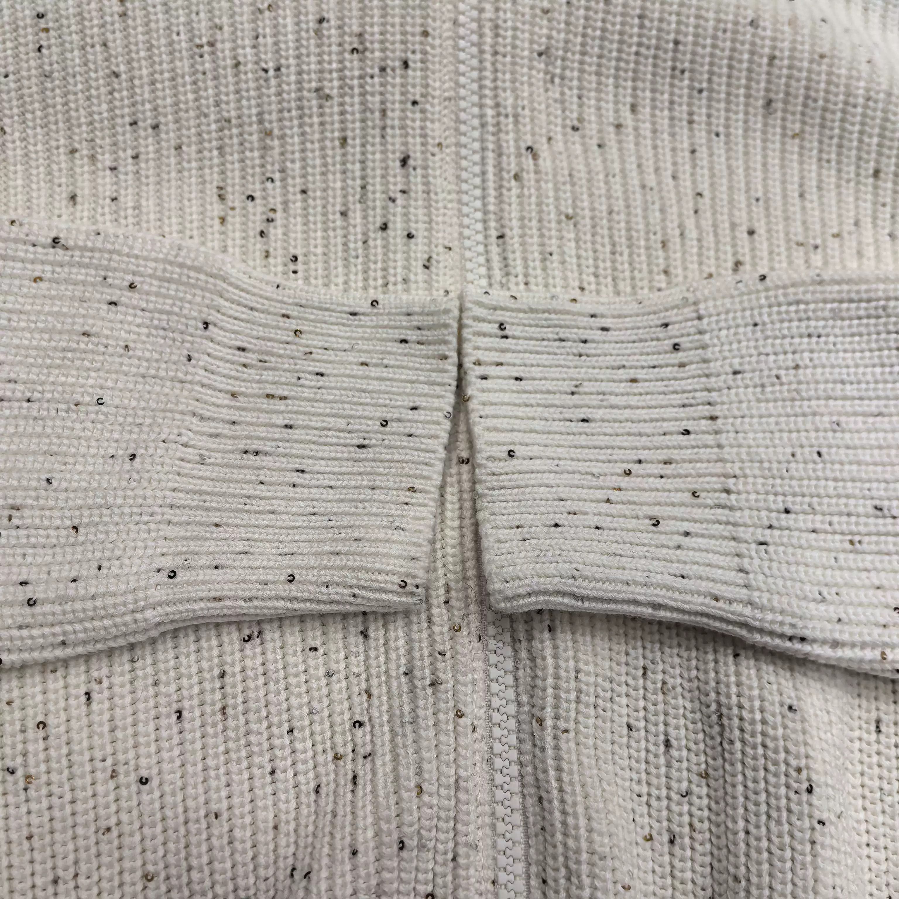 Brunello Cucinelli Brunello Cucinelli White Sequin Knit Hoodie Size US S / EU 44-46 / 1 - 4 Thumbnail