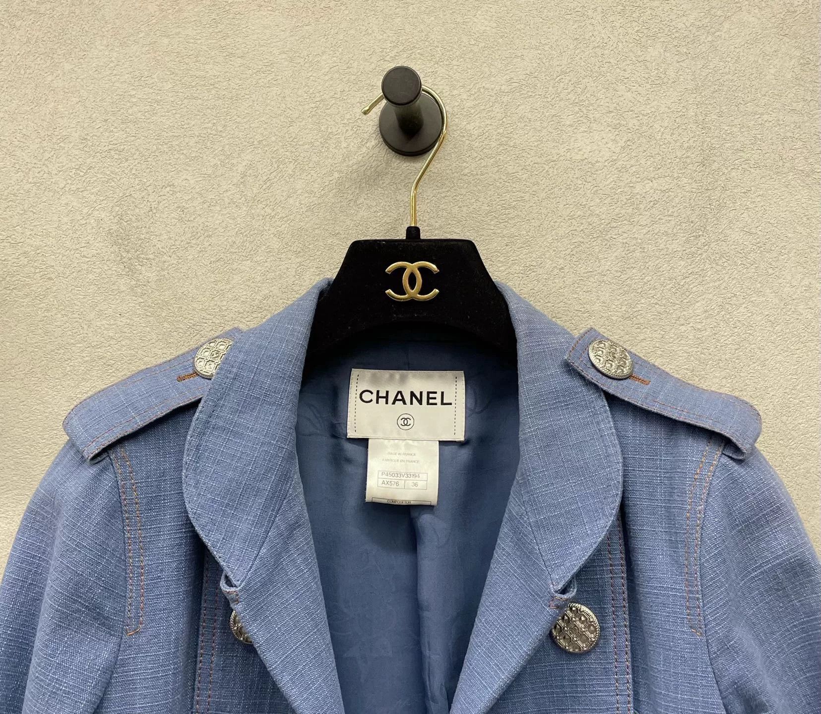 Chanel Chanel Blue Double-Breasted Coat Size US S / EU 44-46 / 1 - 4 Thumbnail