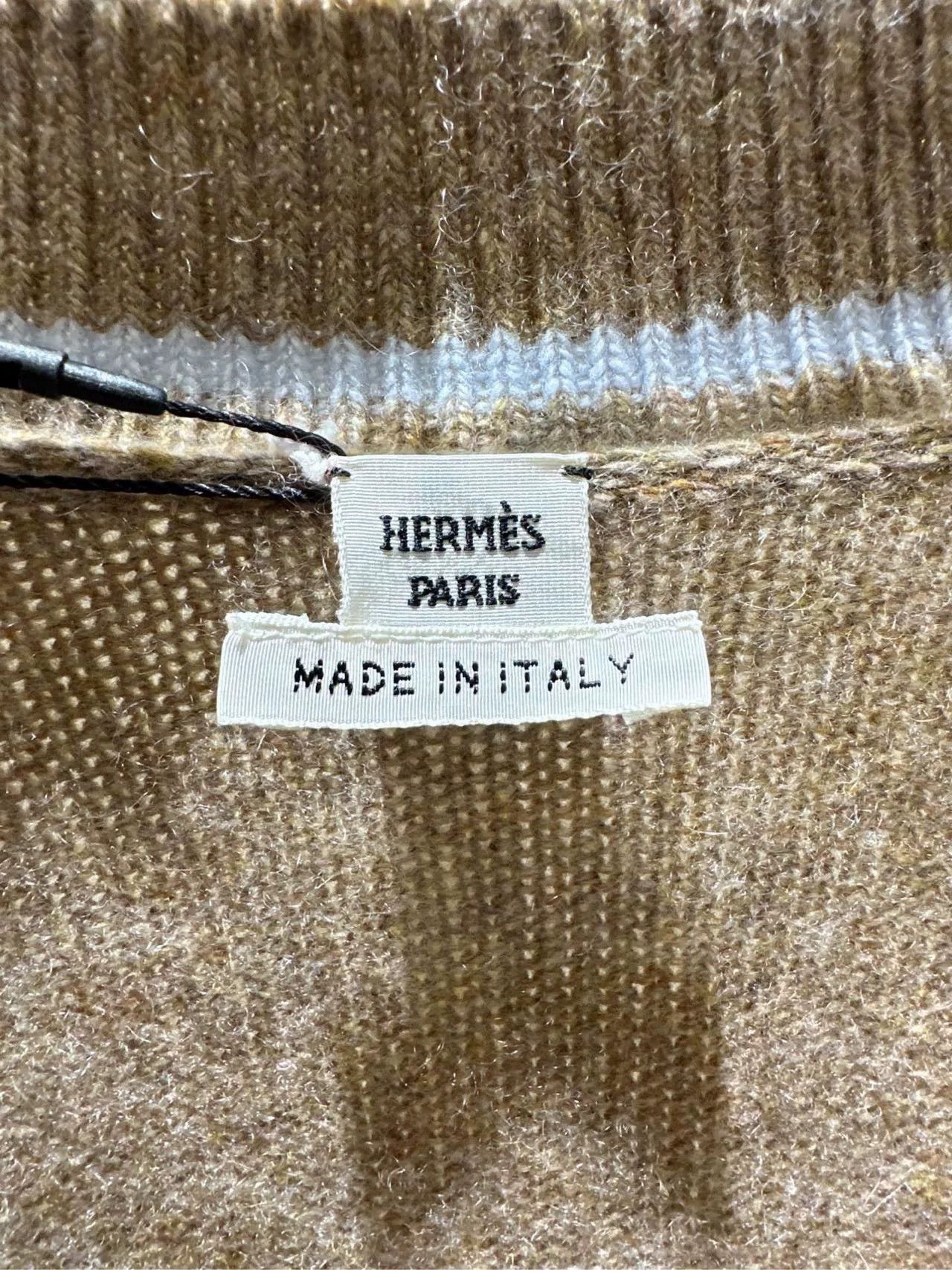 Hermes Hermes Beige Long Cashmere Cardigan Size US XXS / EU 40 - 3 Thumbnail