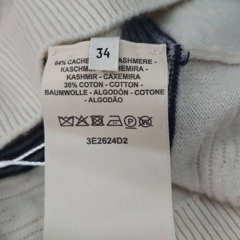 Hermes Hermes Blue White Stripe Cashmere Sweater Size US XS / EU 42 / 0 - 6 Thumbnail