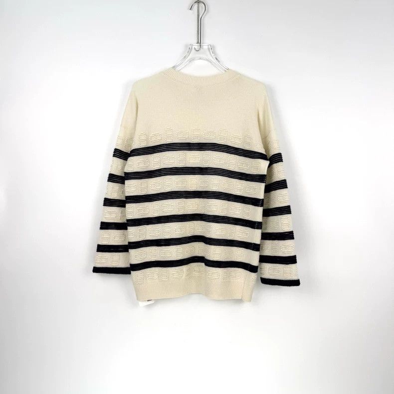 Hermes Hermes Blue White Stripe Cashmere Sweater Size US XS / EU 42 / 0 - 4 Thumbnail