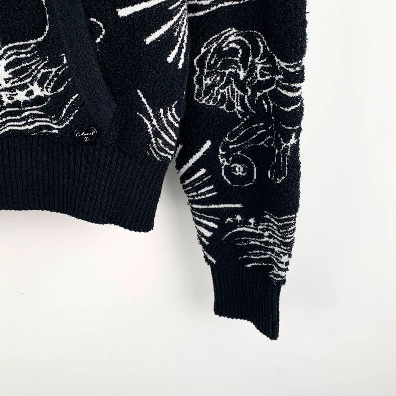 Chanel Chanel Black Lion Firework Knit Hoodie Size US S / EU 44-46 / 1 - 4 Thumbnail
