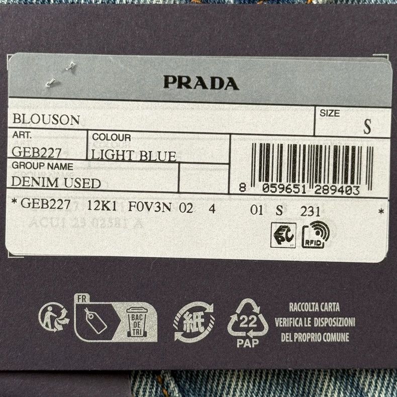 Prada Prada 23 Blue Denim Jacket Size US S / EU 44-46 / 1 - 2 Thumbnail