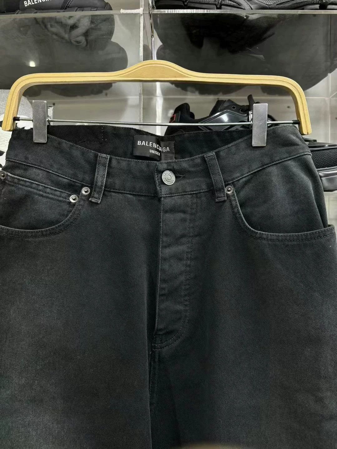Balenciaga Balenciaga Black Baggy Wide-Leg Jeans Size US 26 / EU 42 - 4 Thumbnail