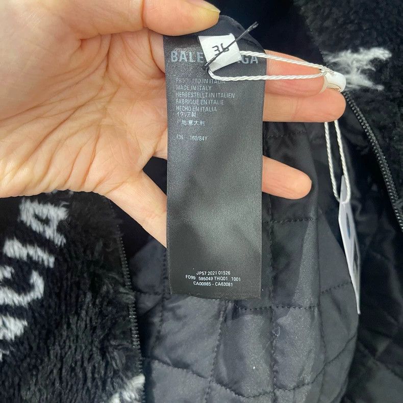 Balenciaga Balenciaga Teddy Fleece Logo Jacket Size US XS / EU 42 / 0 - 4 Thumbnail