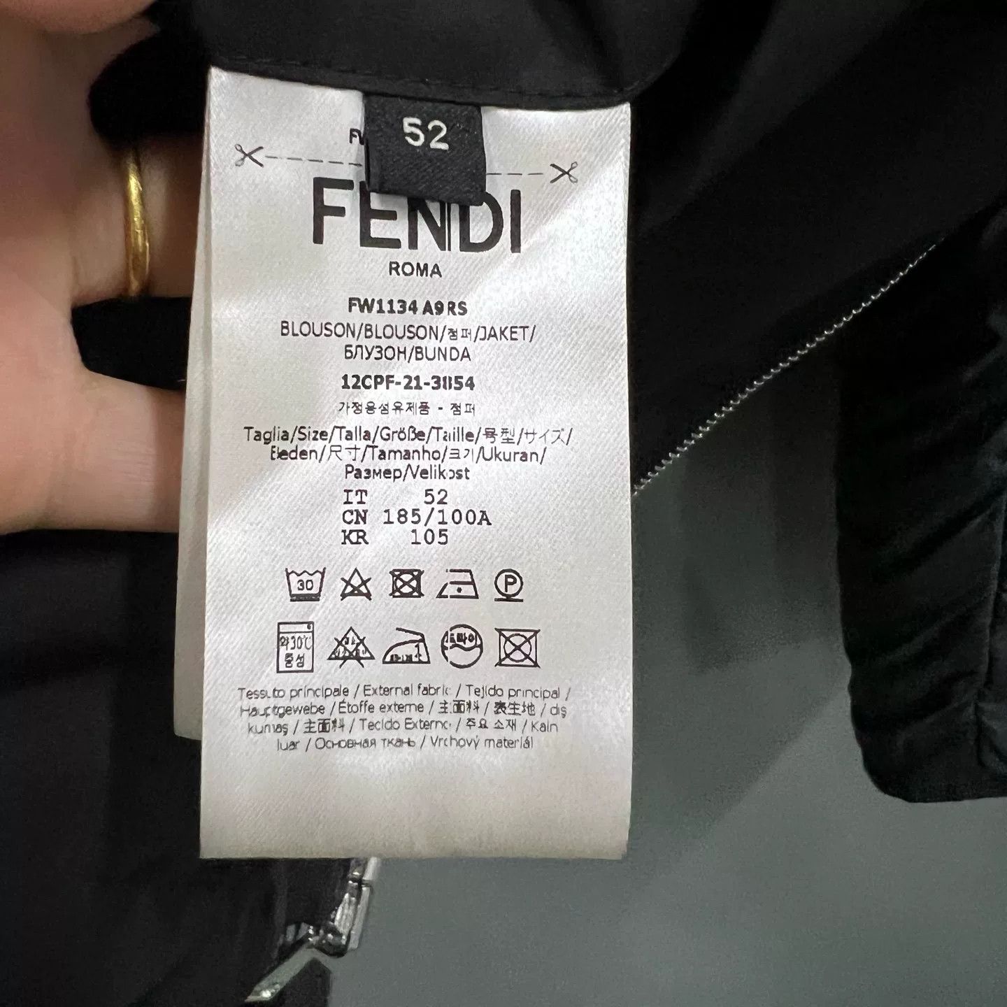 Fendi FENDI Black Logo Reversible Cotton Jacket Size US S / EU 44-46 / 1 - 6 Thumbnail