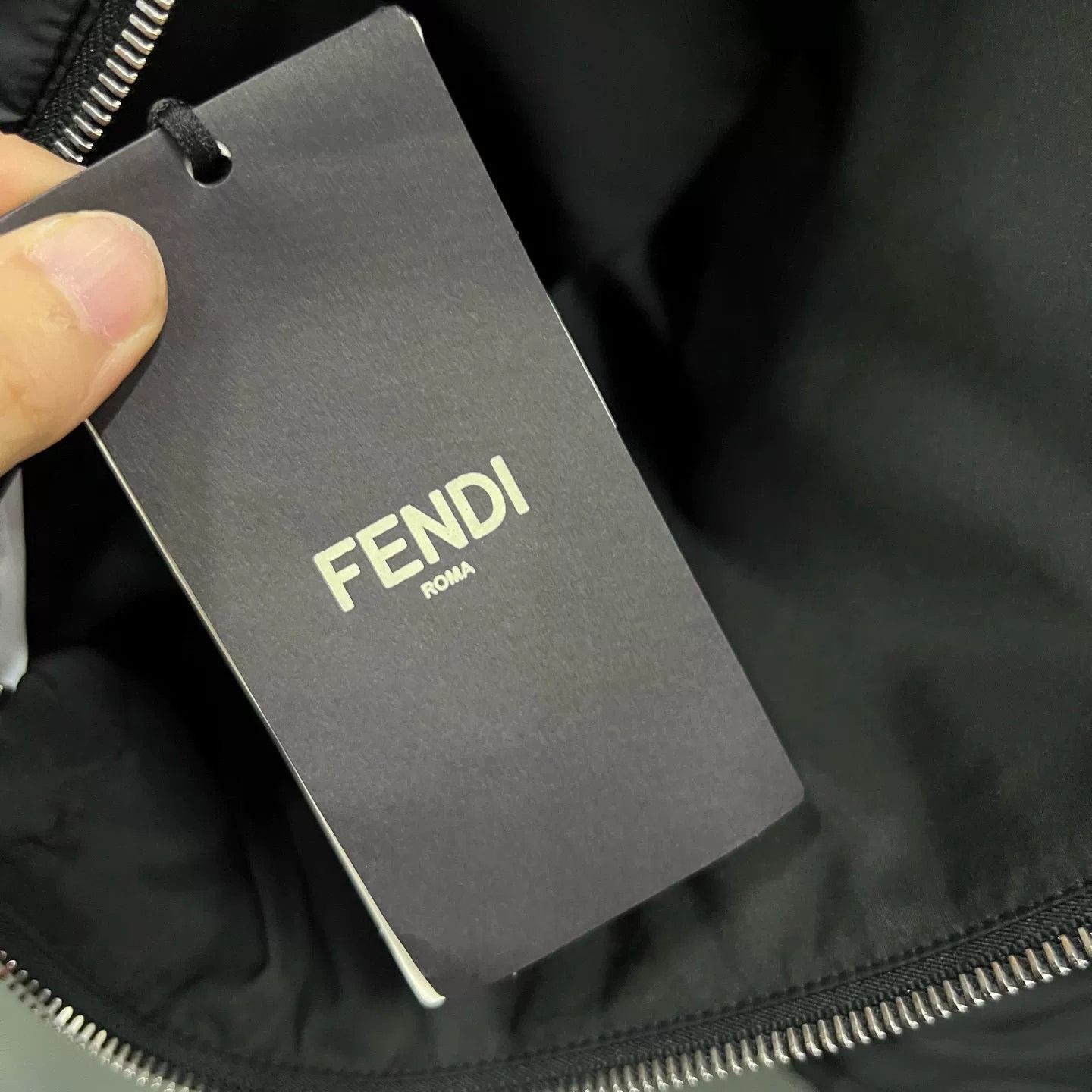 Fendi FENDI Black Logo Reversible Cotton Jacket Size US S / EU 44-46 / 1 - 5 Thumbnail