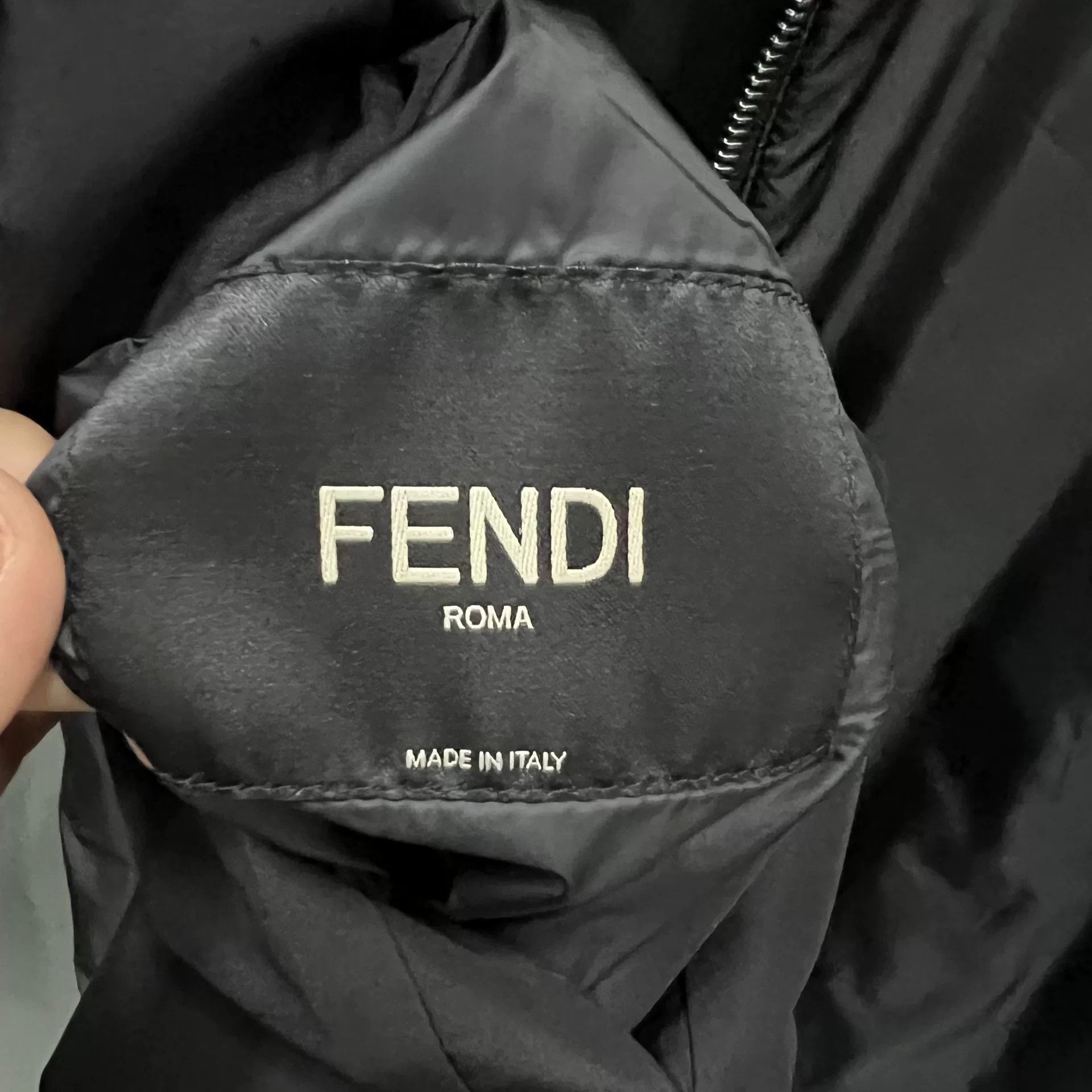 Fendi FENDI Black Logo Reversible Cotton Jacket Size US S / EU 44-46 / 1 - 4 Thumbnail