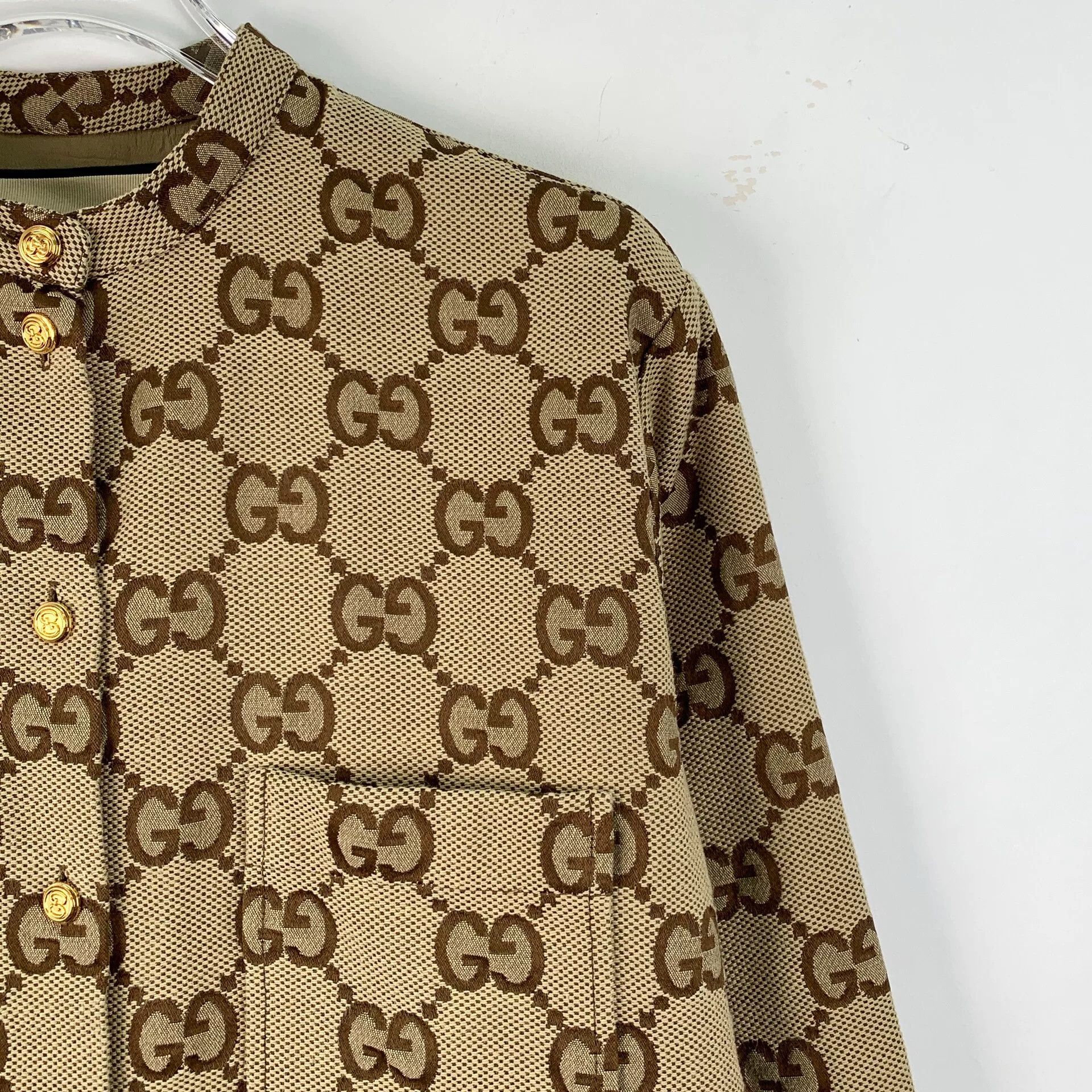 Gucci brown logo monogram long sleeve shirt Size US S / EU 44-46 / 1 - 3 Thumbnail