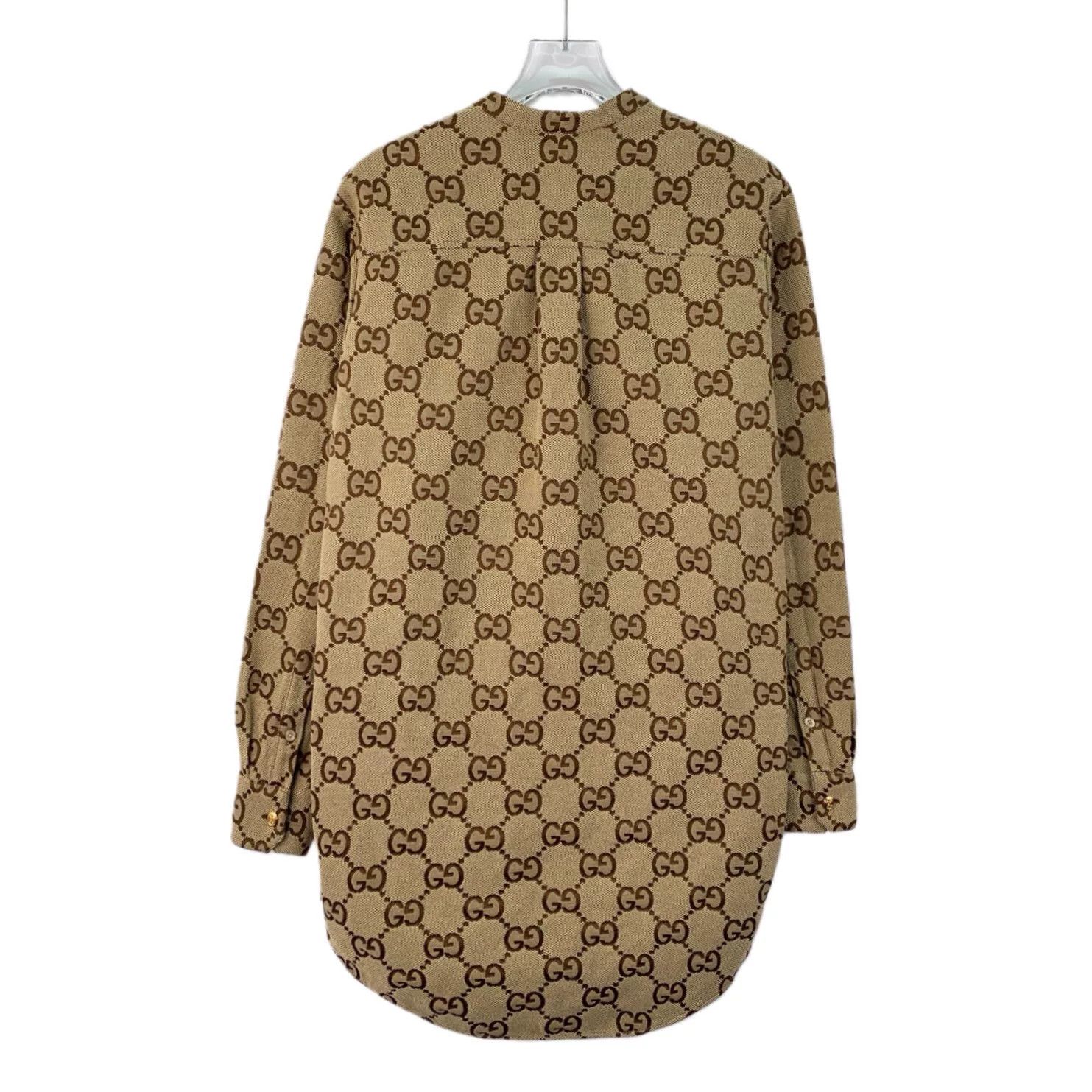 Gucci brown logo print long sleeve shirt Size US S / EU 44-46 / 1 - 2 Thumbnail