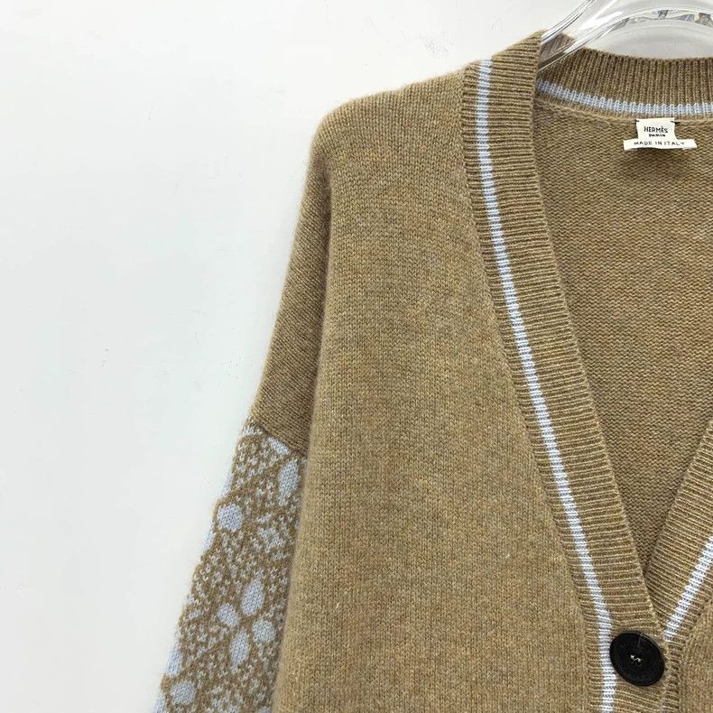 Hermes Hermes Brown Cashmere Knit Cardigan Coat Size US S / EU 44-46 / 1 - 3 Thumbnail