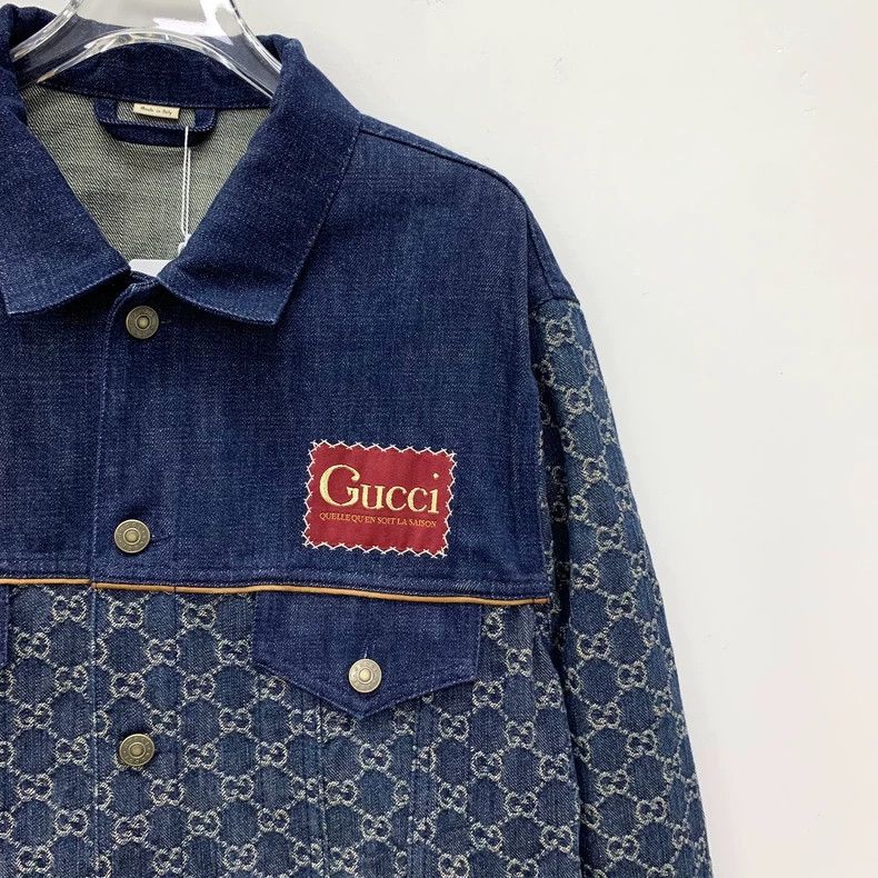 Gucci Gucci Blue Logo Denim Jacket Size US XS / EU 42 / 0 - 3 Thumbnail