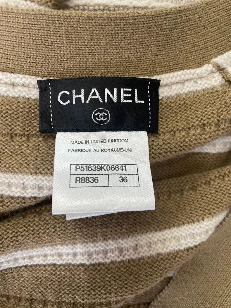 Chanel Chanel Striped Cashmere Knit Dress Size US S / EU 44-46 / 1 - 4 Thumbnail