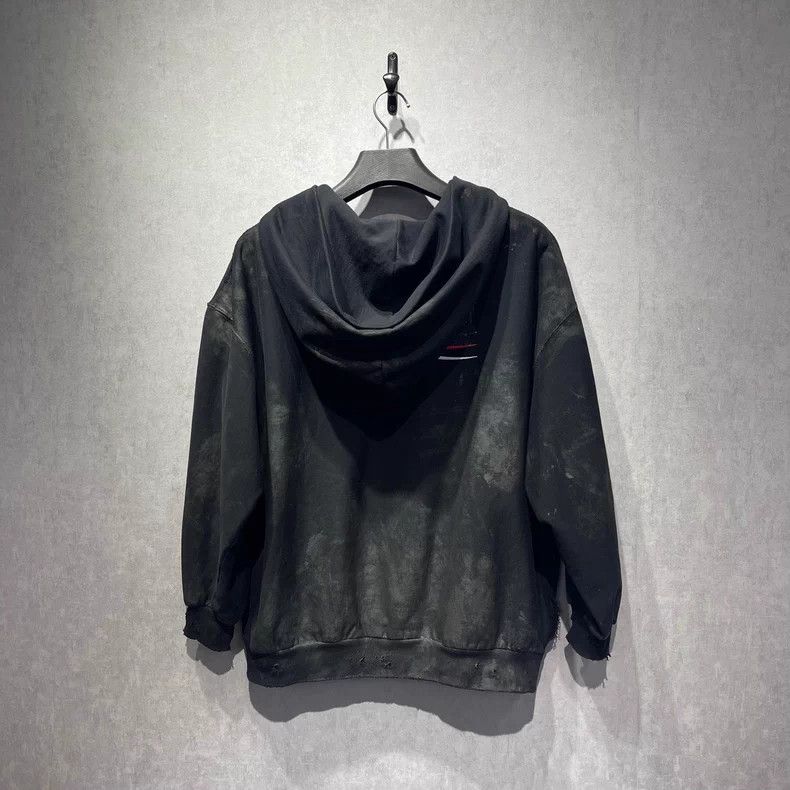 Balenciaga Balenciaga Distressed Logo Hooded Jacket Size US S / EU 44-46 / 1 - 2 Thumbnail