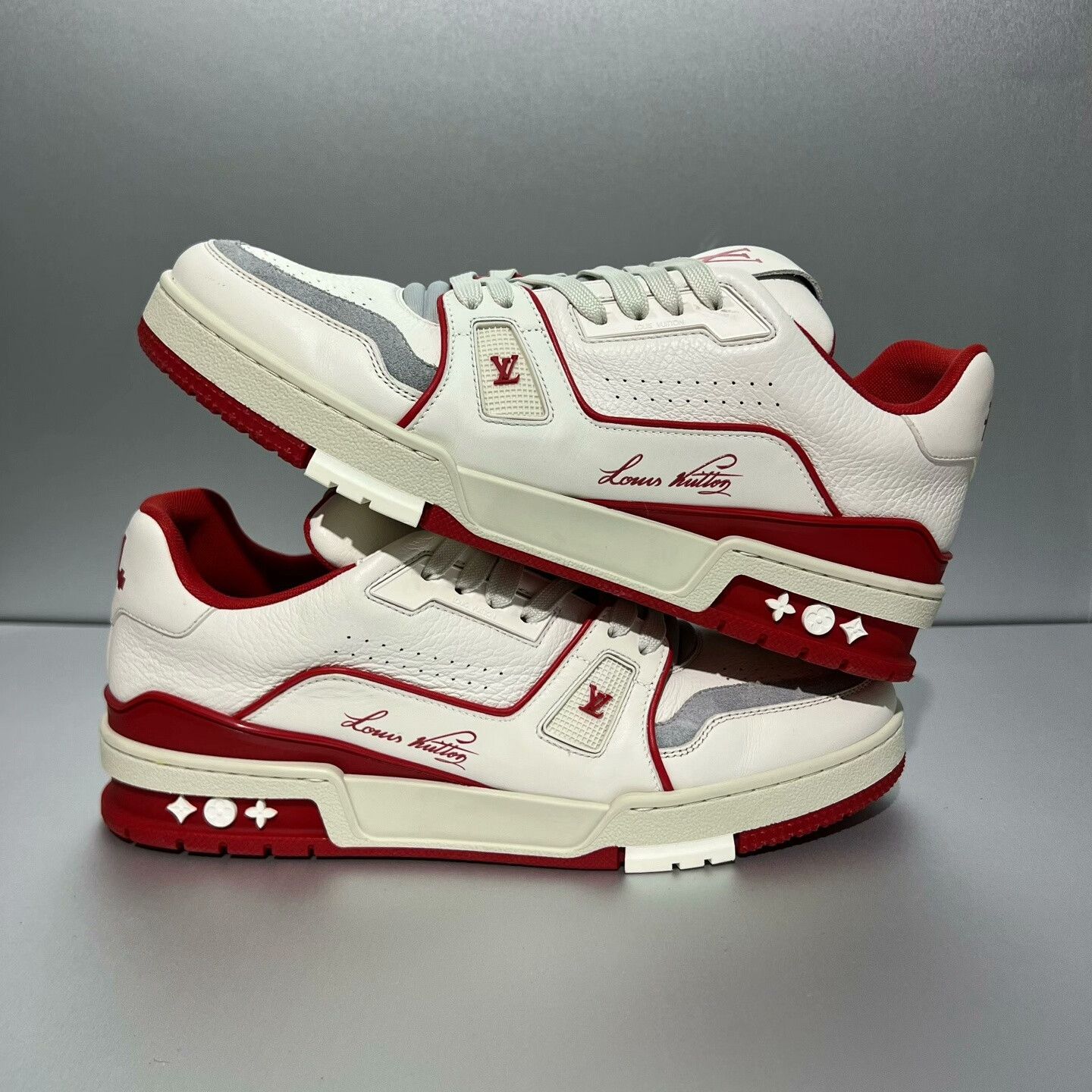 Louis Vuitton Louis Vuitton Trainer White Red Sneakers Size US 8.5 / EU 41-42 - 3 Thumbnail
