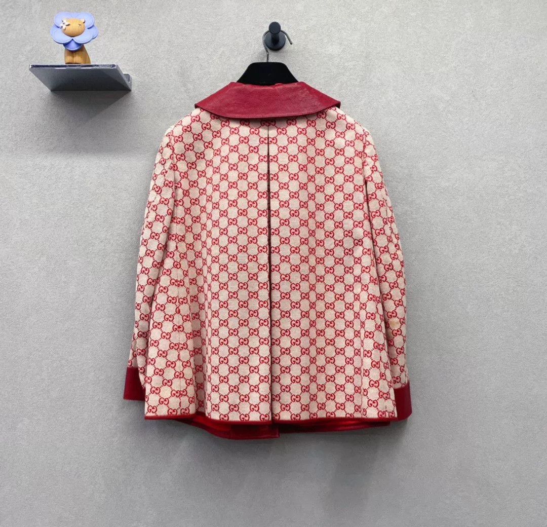 Gucci Gucci Red Leather Collar Coat Size M / US 6-8 / IT 42-44 - 2 Thumbnail