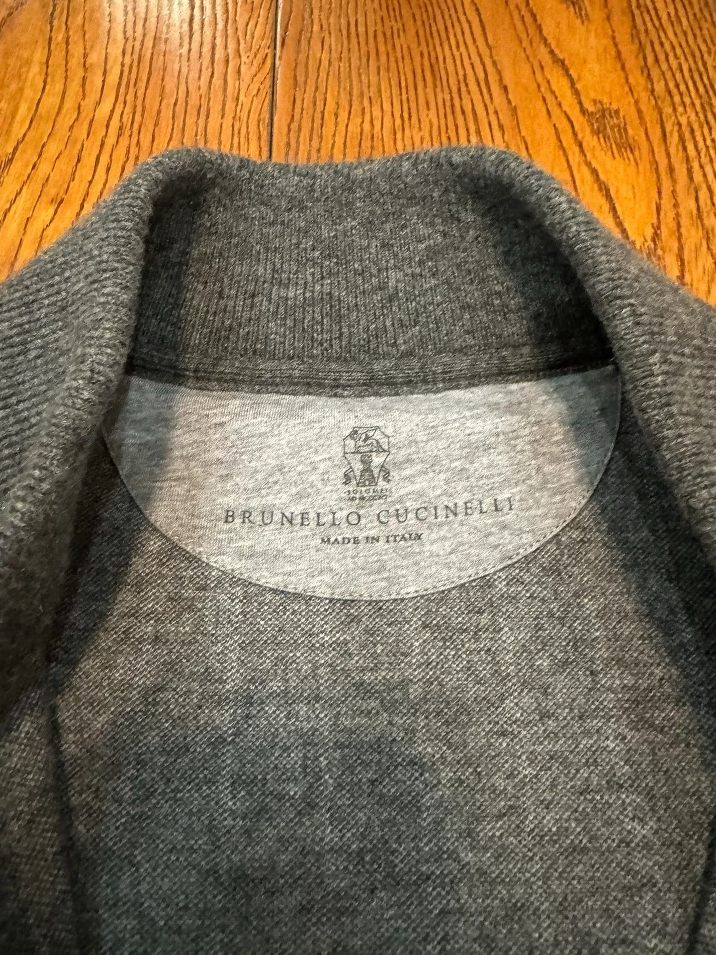 Brunello Cucinelli Brunello Cucinelli Men's Gray Striped Bomber Jacket Size US S / EU 44-46 / 1 - 4 Thumbnail