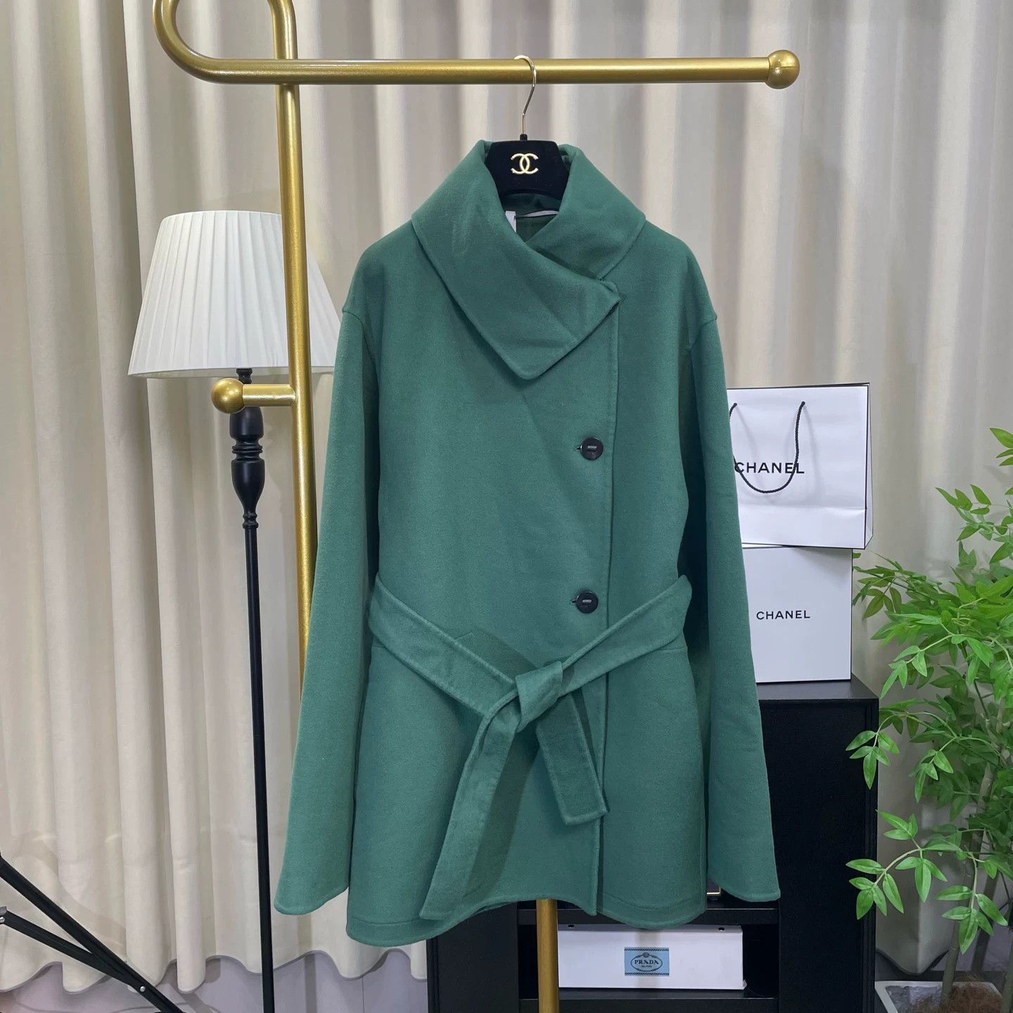 Hermes Hermes 24FW Green Cashmere Long Trench Coat Size US XS / EU 42 / 0 - 8 Thumbnail