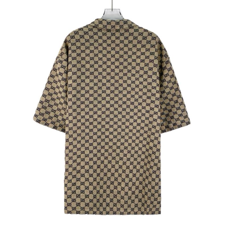 Gucci Gucci Brown Logo Print Short Sleeve Shirt Size US L / EU 52-54 / 3 - 2 Thumbnail
