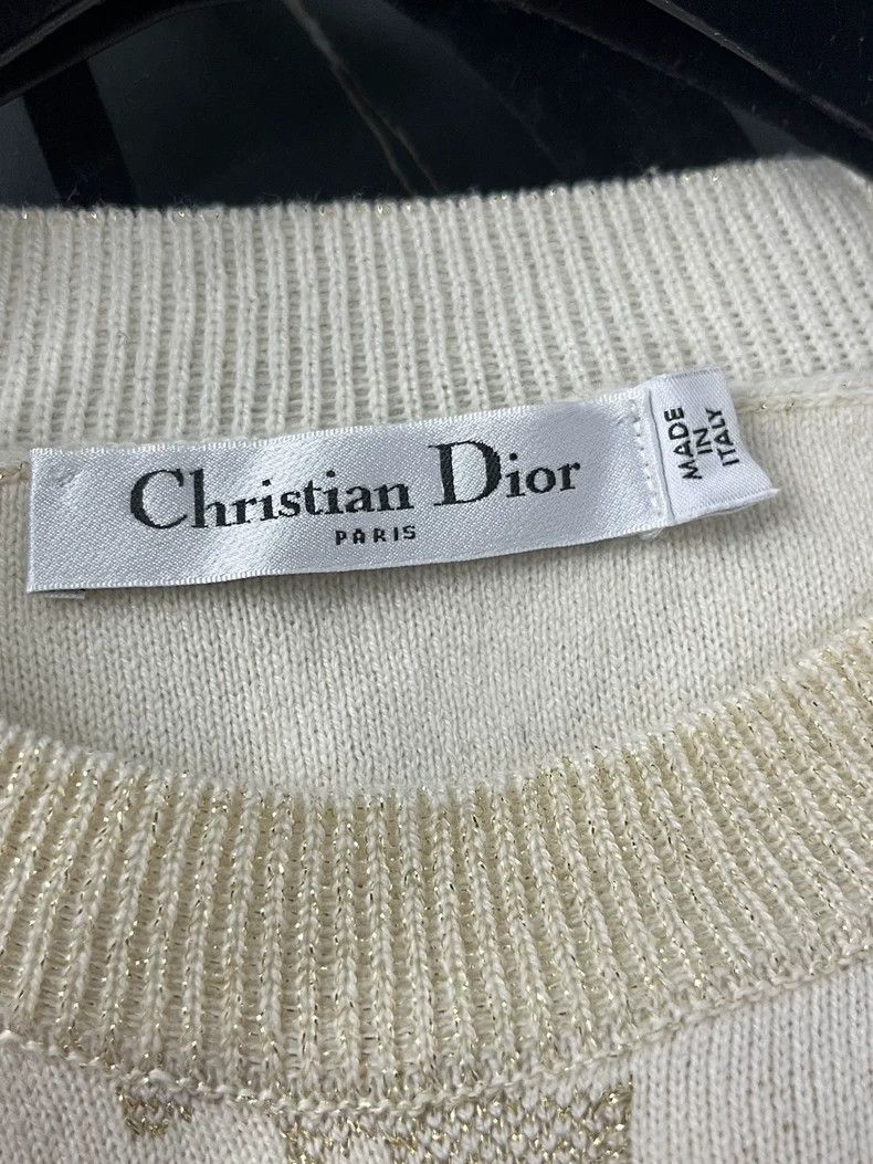 Dior Dior Ivory Houndstooth Cashmere Sweater Size US M / EU 48-50 / 2 - 3 Thumbnail